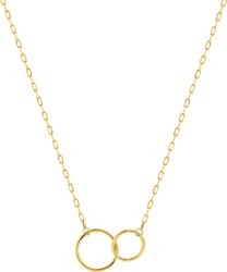 collier or jaune 9 carats double cercles