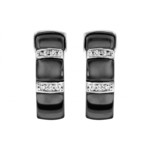 BOUCLES D&#039;OREILLES TIGE ARGENT RHODIE MASSIF DEMI CREOLES CE
