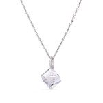 Collier Cube argent rhodi  cristal  