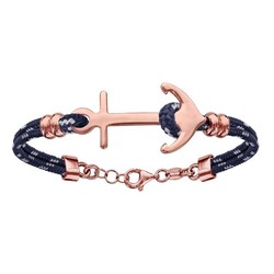 Bracelet ancre marine plaque or rose