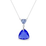 Collier Trigone argent rhodi  cristal 