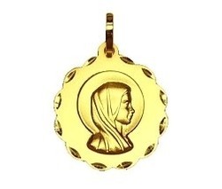 medaille vierge XRR31 or jaune 9 carats lucas lucor