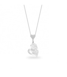 Collier Argent Cristal Coeur Corazon Necklace