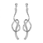 BOUCLES D&#039;OREILLES TIGE ARGENT RHODIE FORME BOUCLE AVEC OXYD