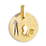 Mdaille or jaune Papillon 