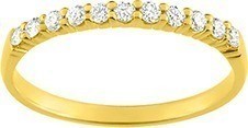 Demi alliance diamants Or jaune 18 K serti griffes 3L004JB2