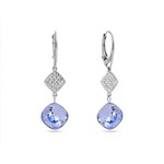 Boucles d&#039;oreilles Ravellia argent rhodi cristal