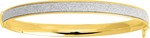 Bracelet jonc ouvrant or jaune et glitter 9 carats