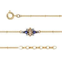 Bracelet plaqu or oxydes bleu