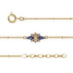 Bracelet plaqu or oxydes bleu