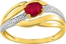 Bague Rubis & Diamant or Jaune  0012BRTB4