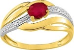 Bague Rubis &amp; Diamant or Jaune  0012BRTB4