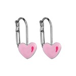 Boucles d&#039;oreilles argent coeur rose