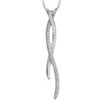 COLLIER ARGENT RHODIE 2 BRANCHES OXYDES BLANCS