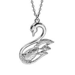 Collier argent rhodi cygne