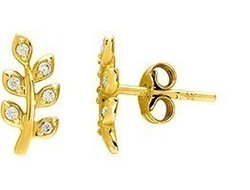 Boucles d'oreilles puce oxydes 9 jaune carats