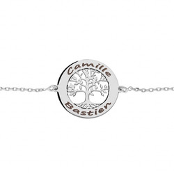 Bracelet argent rhodi arbre de vie  graver