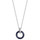 COLLIER ARGENT RHODIE DOUBLE ANNEAU 1 CERAMIQUE BLEU MARINE 