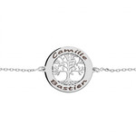 Bracelet argent rhodi arbre de vie  graver