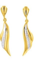 Boucles d'oreilles pendante bicolore