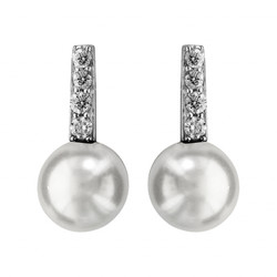 boucles d'oreilles argent perle blanche