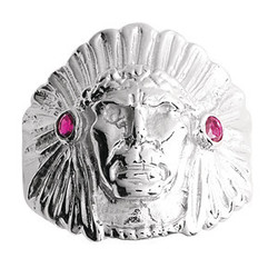 Bague argent tete de lion