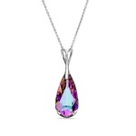 Collier Teardrop argent rhodi Cristal