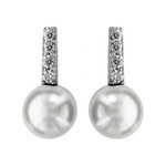 boucles d&#039;oreilles argent perle blanche 