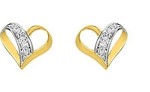 Boucles d&#039;oreilles coeurs diamants