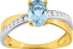 Bague, Femme, Bicolore, Topaze bleu, Or 9 carats 09FH91BTZ