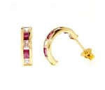 Boucles d&#039;oreilles rubis oxydes or 18 carats