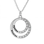 Collier double cercles  graver argent 031606