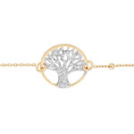 BRACELET ARGENT ET DORURE JAUNE ARBRE DE VIE GRANIT 