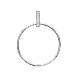 Pendentif argent rhodi cercle+oxydes