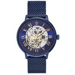 Montre Homme AUTOMATIC Cadran Bleu Bracelet Acier milanais B