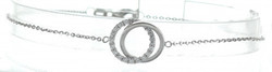 Bracelet double cercle or blanc 9 carats