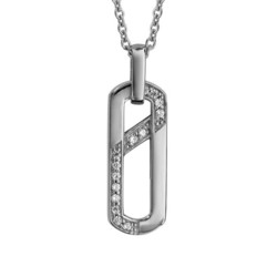 Collier argent rhodie et oxydes de zirconium