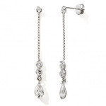  Boucles d&#039;oreilles pendante or gris oxydes9k