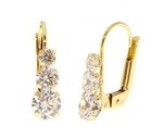 Boucles d&#039;oreilles oxydes de zirconium Or jaune 18 carats