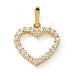 PENDENTIF OR JAUNE COEUR OXYDES BLANC 9k