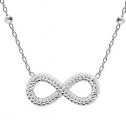 COLLIER ARGENT RHODIE BOULES ET INFINI 033917