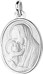 Mdaille mre et l'enfant argent rhodi