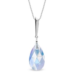 Collier Lacrima argent rhodi  Cristal