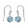 Boucles d'oreilles argent  crochet et cube  cristal