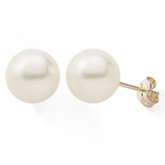 Boucles d&#039;oreilles or jaune perles culture