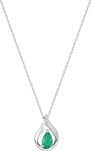 Collier or blanc emearude diamant 9 carats