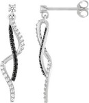 Boucles d&#039;oreilles argent oxydes blancs &amp; noirs