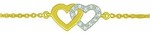 bracelet double coeur or jaune  MBS30039-01