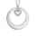 COLLIER ARGENT RHODIE CERCLE AVEC MOTIF COEUR OXYDES BLANCS 