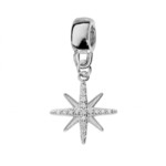 CHARMS COULISSANT ARGENT PLATIN SUSPENDU ETOILE DU NORD OXY